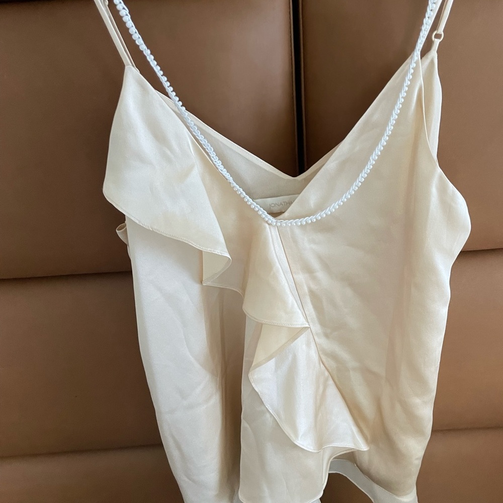 Jonathan Simkhai silk top with pearls